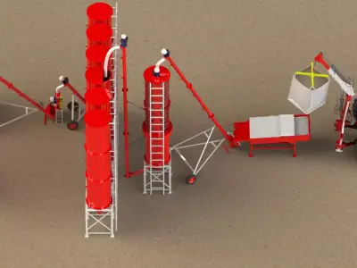 WG 4008 - STL Pneumatic grain dryer 3D model