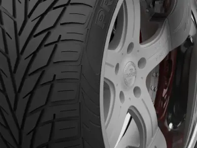 Savini Forged SV-3S Wheel and Tire 3D model