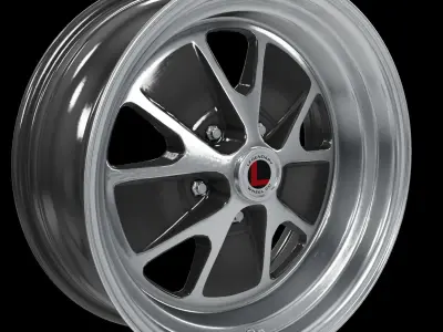 Legendary Wheel Co Styled Alloy Wheel Cahrcoal Machined 3D model