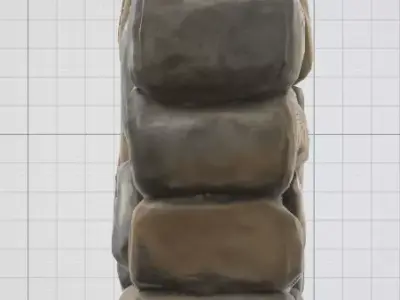 Medieval Stone Wall 3D Asset 3D model