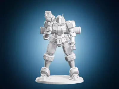 Sci-fi Mecha Robot Shoulder Cannon 3D print model