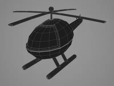 Plastic Toy Helicopter Low-poly 3D model