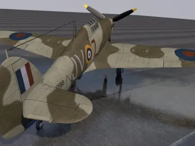 Hawker Hurricane Mk-2d 3D model