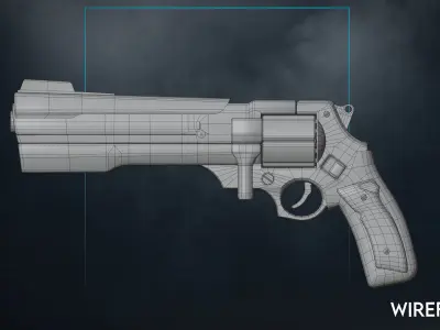 Cyberpunk Goth Pistol - Morning Star Low-poly 3D model