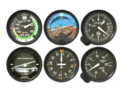 Aviation Instruments Six Pack 3D model