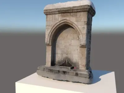 REALISTIC RENDER Historic fountain structure restoration 3D model