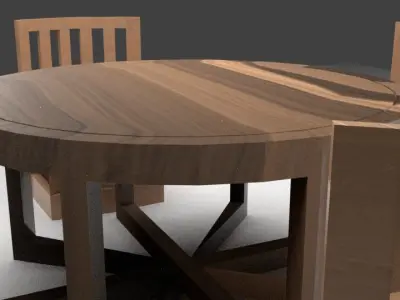 Simple Wood Furniture 3D model