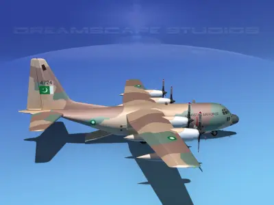 Lockheed C-130 Hercules Pakistan Air Force 3D model