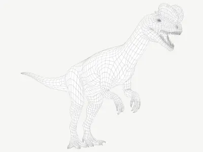 Dilophosaurus dinosaur Low-poly 3D model