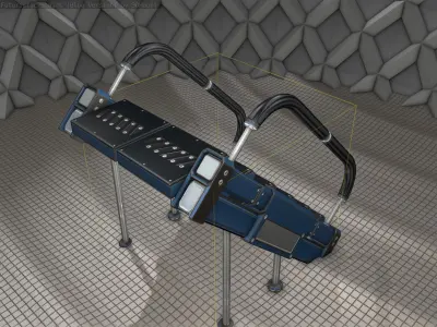 Sci-Fi Stairs - 8 - Blue Version  Low-poly 3D model