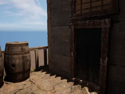 Unique Wooden Medieval Village House  Free 3D model