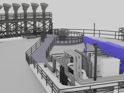 Low-Poly Gas Storage 3D model