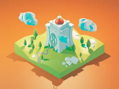 ducktales low poly model render in blender Low-poly 3D model