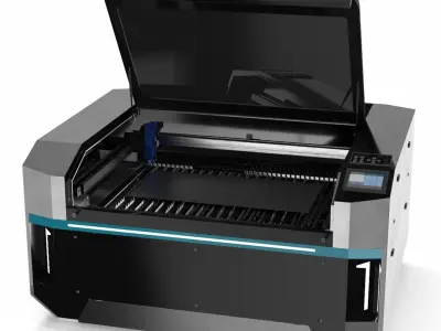 Steel Frame Laser Cutting System Animated Rigged 3D model