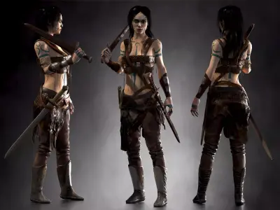 Guinevere from king Arthur Low-poly 3D model