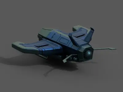 Spaceship starship scifi space fantasy cyborg robot Low-poly 3D model