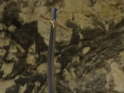 Middle eastern curved sword 3D model