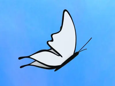 BUTTERFLY flying in sky 3D model