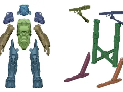 Fallout T60 Power Armor and Armor Station 3D print model