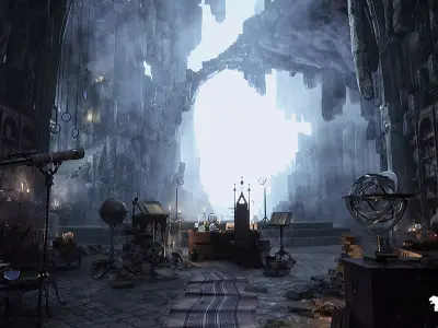 Merlins Cave Environment in Unreal Engine Low-poly 3D model