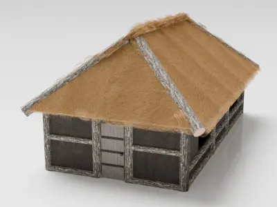 Slavic Houses Collection Low-poly 3D model