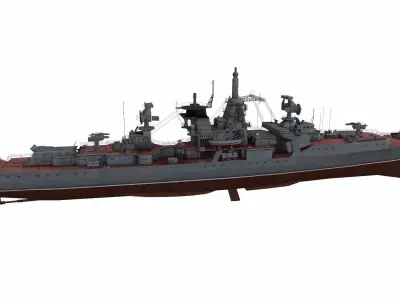 Kresta 2-class cruiser Low-poly 3D model