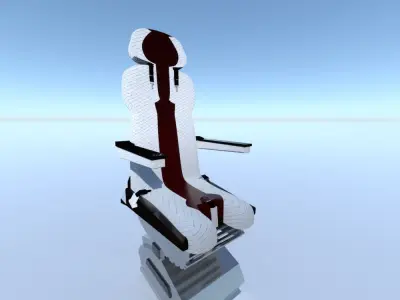 Aircraft Airplane Pilot Seat Chair V2 Low-poly 3D model