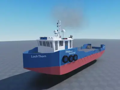 Construction Platform Supply Vessel Ship  3D model