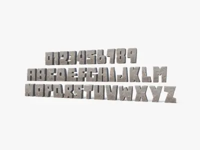Stone Letter 3D model