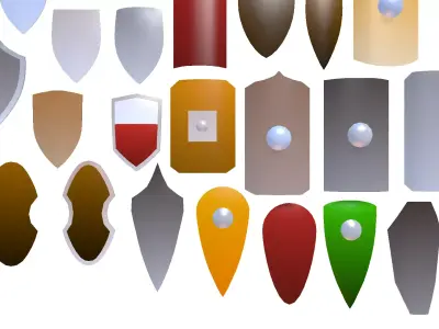 Shields Pack Low-poly 3D model purchase