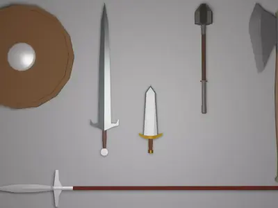 weaponry pack  Low-poly 3D model
