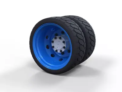 Low profile double wheel 3D model
