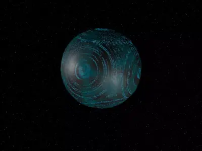 cyber planet Low-poly 3D model