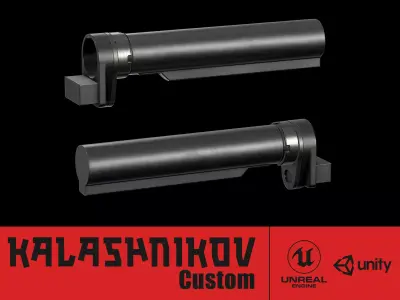 AK - Stock - AR15 Adapter Low-poly 3D model