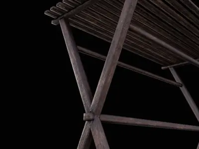 Drying Rack Low-poly 3D model