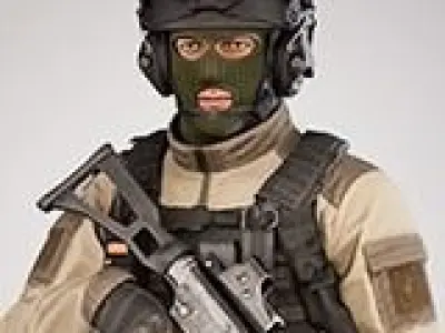 Casual Soldier 08 Low-poly 3D model