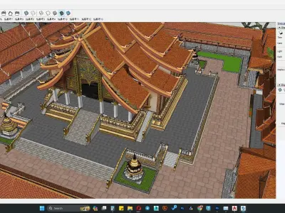 Temple church 3d sketchup model 3D model