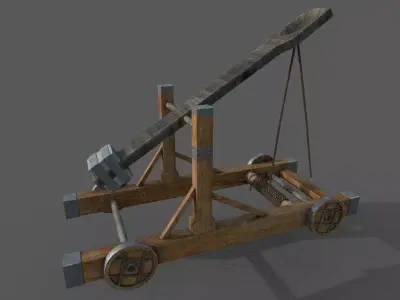 Catapult 3D model Low-poly 3D model