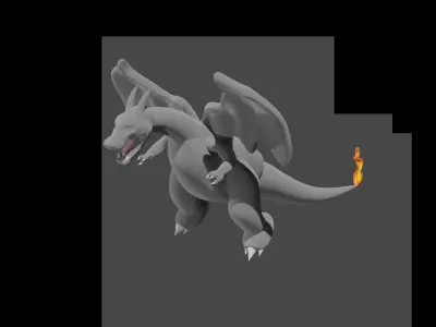Animated Charizard Pokemon 3D Model Free low-poly 3D model