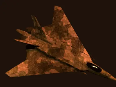 jet fighter VR  AR low poly 3D model Low-poly 3D model