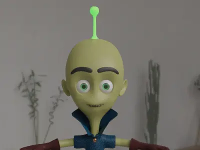 cartoon Alien Free low-poly 3D model