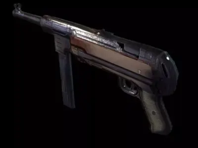 machine gun MP40 Low-poly 3D model