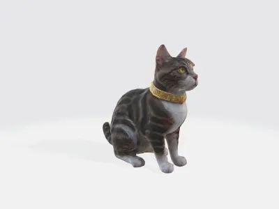 A calico cat 3D model