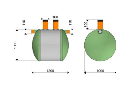 Septic tank 20 pieces set 3D model