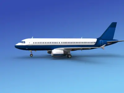 Airbus A320 Unmarked 3D model