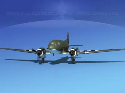 Douglas C-47 Dakota RAF V02 3D model