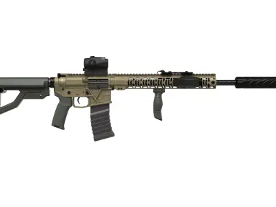 Assault Rifle 1 Used Low-poly 3D model