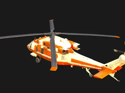 Blackhawk Medical Helicopter No Rig 3D model