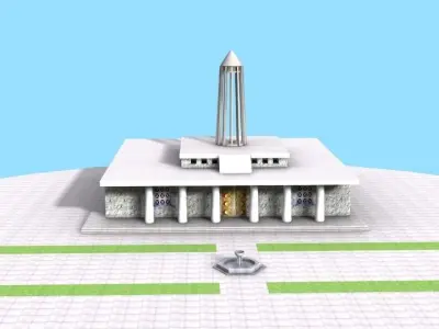 Tomb of Abu Ali Sina Low-poly 3D model