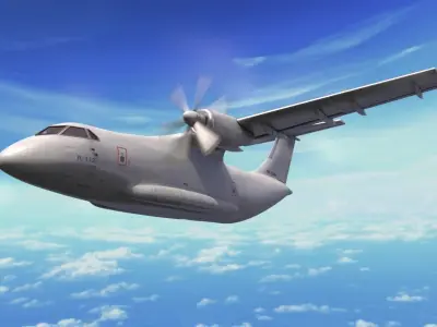 IL-112 airplane with propellers 3D model